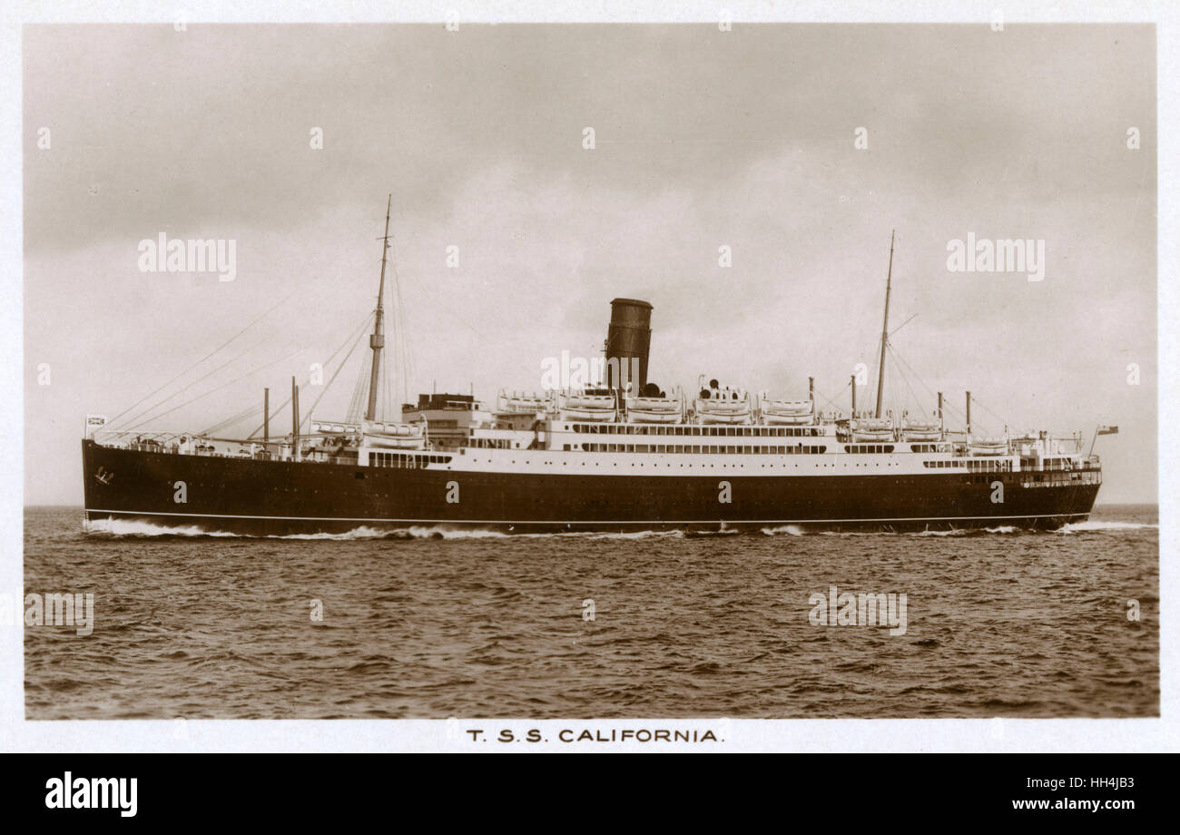 TSS California, steamship of the Anchor Line Stock Photo