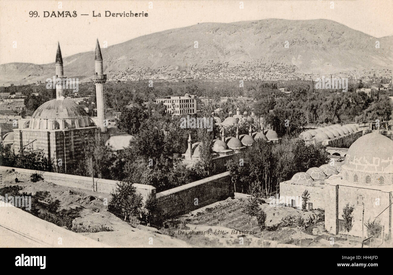 Dervish monastery and Al-Salihiyah in Damascus, Syria Stock Photo