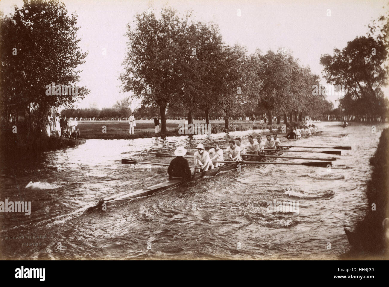 A rowing crew on the River Cam Stock Photo Alamy