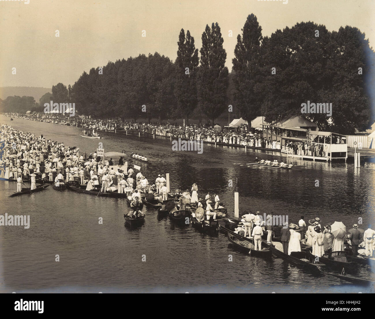 A rowing regatta on a summer's day. Stock Photo