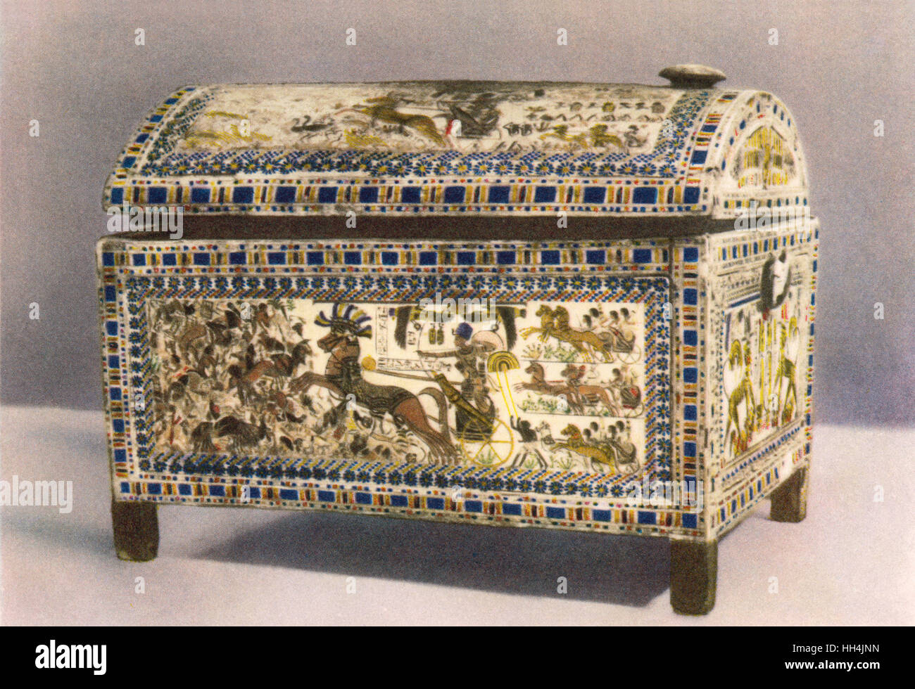 Painted wooden chest from Tutankhamun's tomb Stock Photo