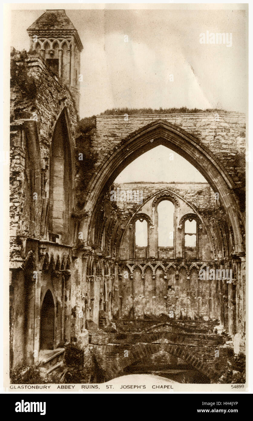Glastonbury, Somerset - St. Josephs Chapel - Abbey Ruins Stock Photo