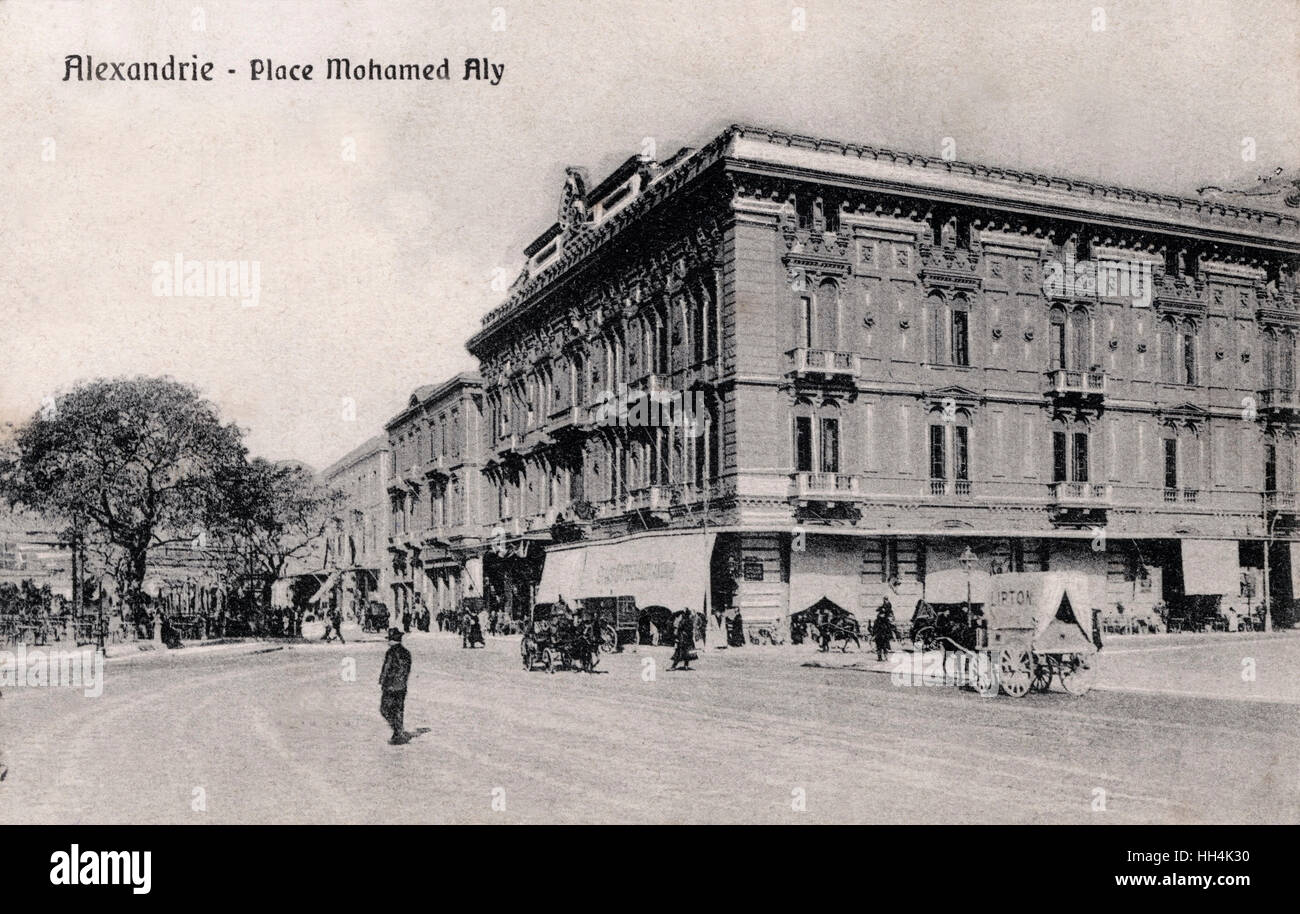 Muhammad Ali Square in Alexandria, Egypt Stock Photo