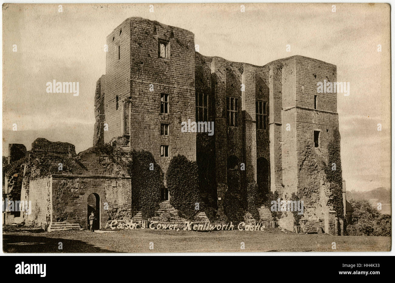 Kenilworth Castle, Warwickshire - 12th century Norman keep. Stock Photo