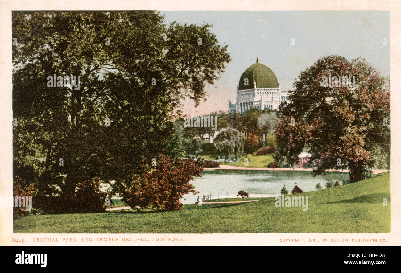 Central Park and Temple BethEl, New York, USA Stock Photo Alamy