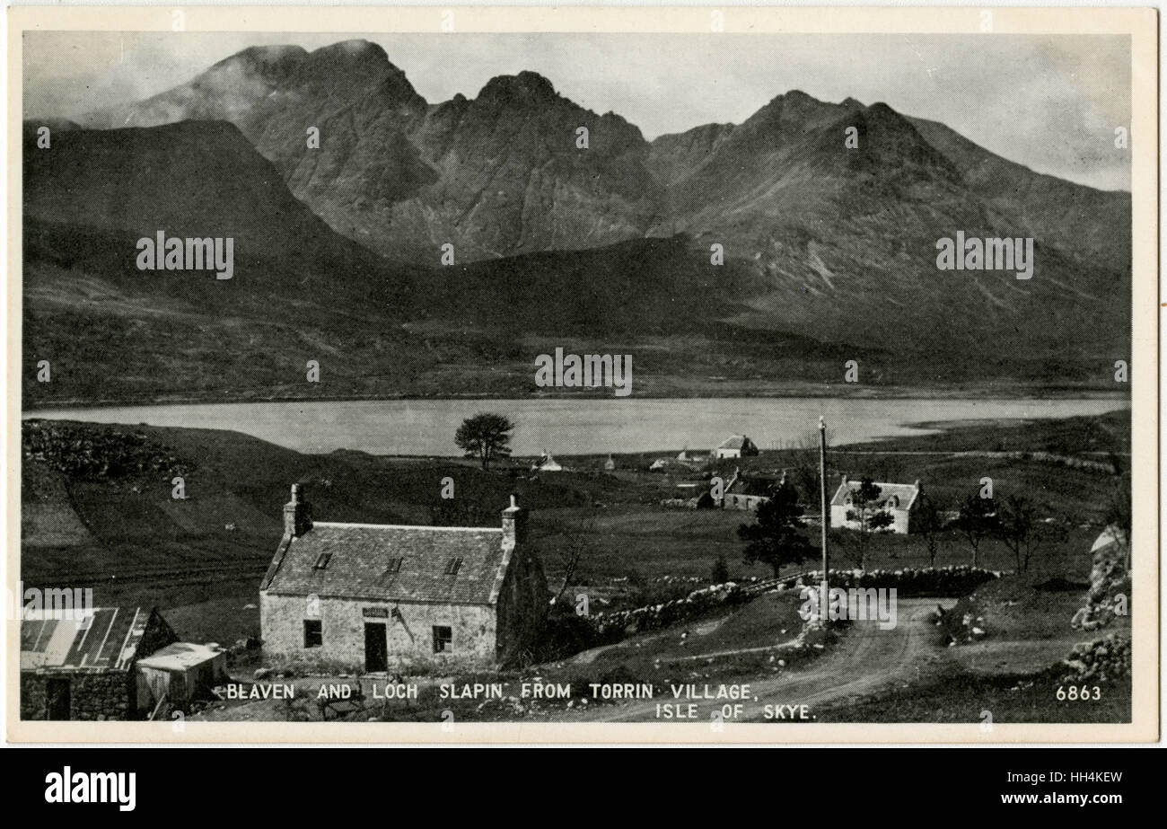 Isle of Skye, Scotland - Blaven and Loch Slapin from Torrin Stock Photo