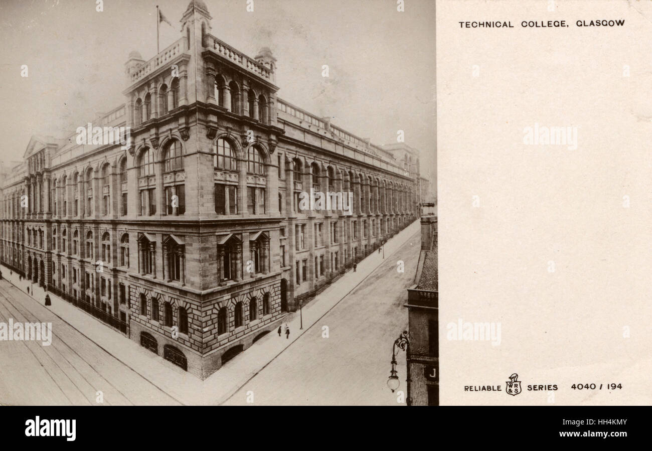 Glasgow and West of Scotland Technical College (1887-1912), afterwards becoming the Royal Technical College (1912-1956) - Glasgow, Scotland. Stock Photo