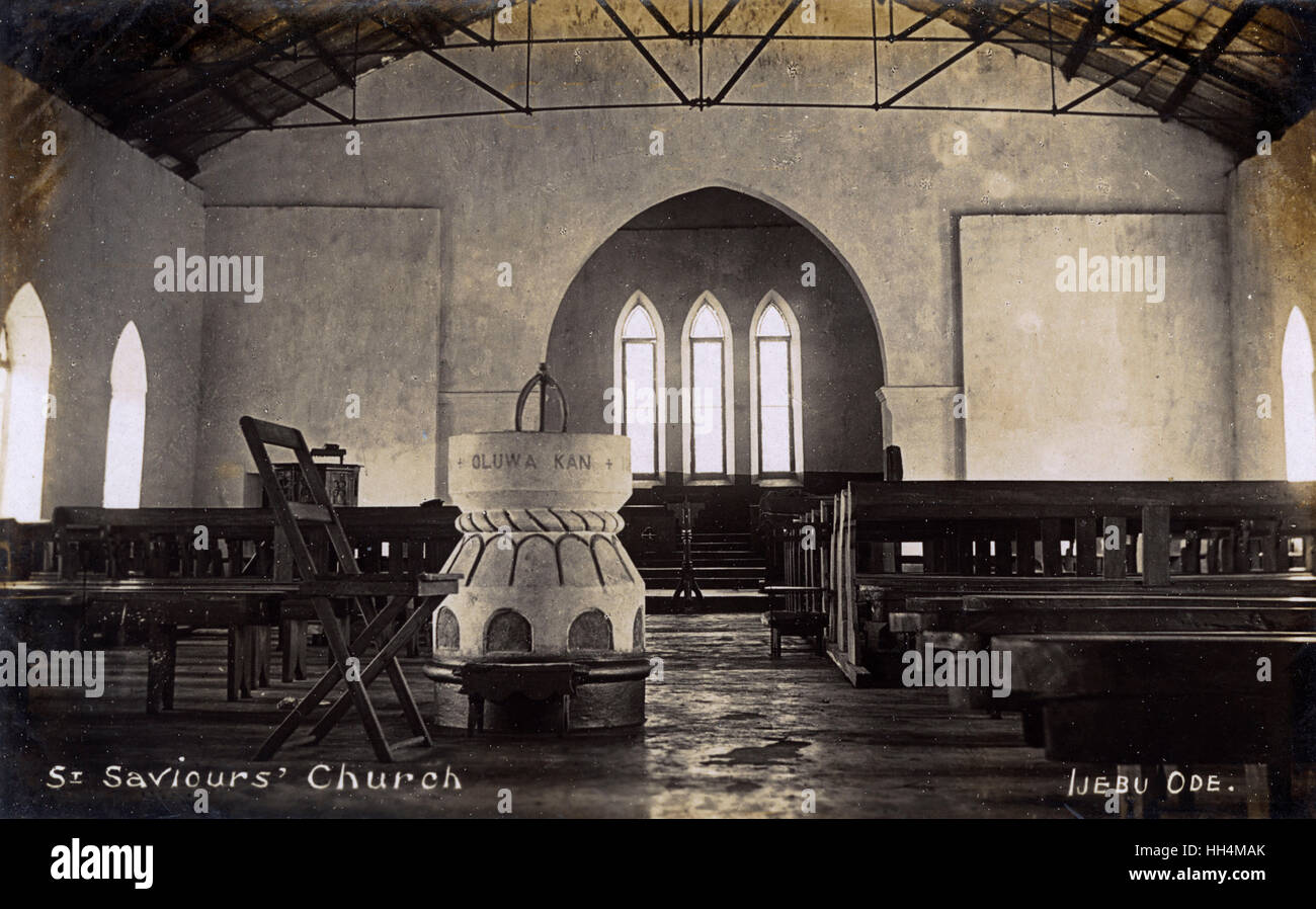 Interior of St Saviour's Church, Ijebu Ode, Nigeria, West Africa. Stock Photo