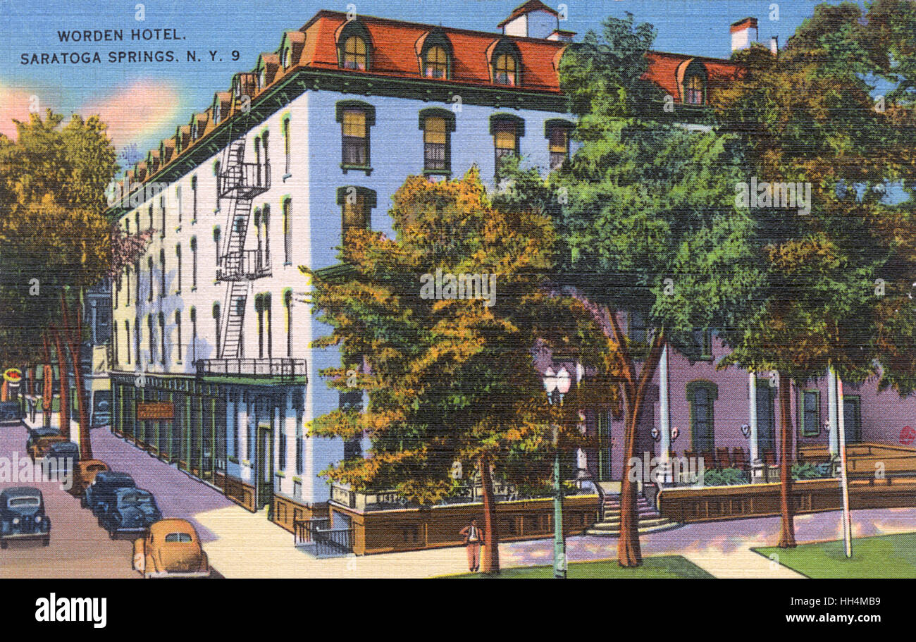 Worden Hotel, Saratoga Springs, New York State, USA Stock Photo Alamy