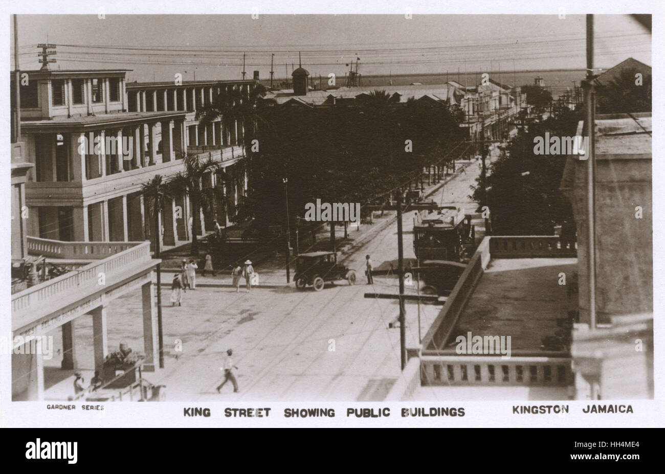 Aerial view of King Street, Kingston, Jamaica, West Indies Stock Photo