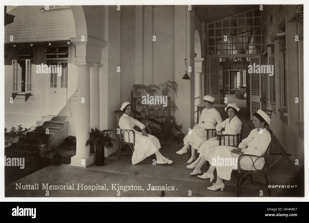 Nuttall Memorial Hospital, Kingston, Jamaica, West Indies, with four