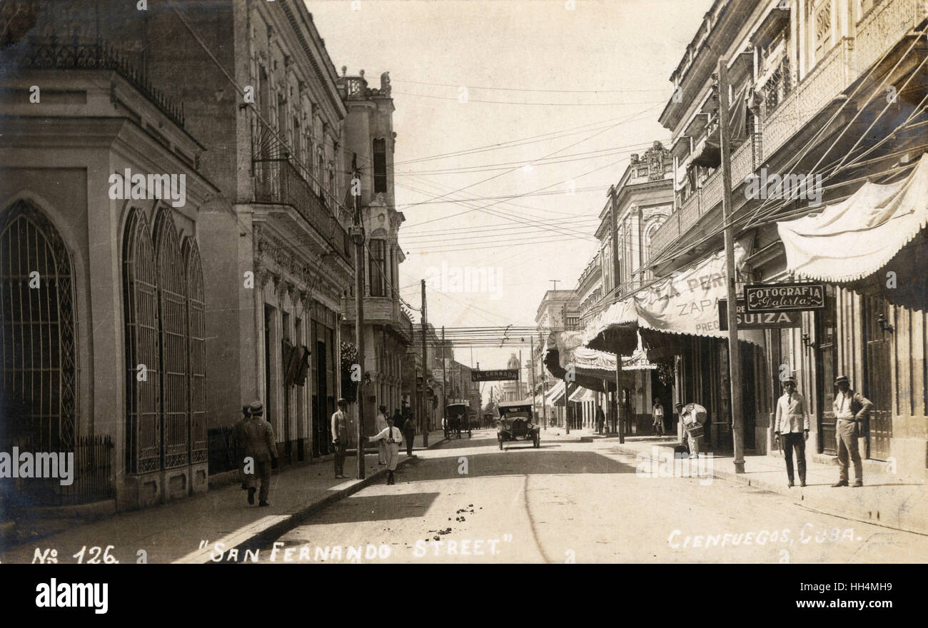 San Fernando Street, Cienfuegos, Cuba Stock Photo