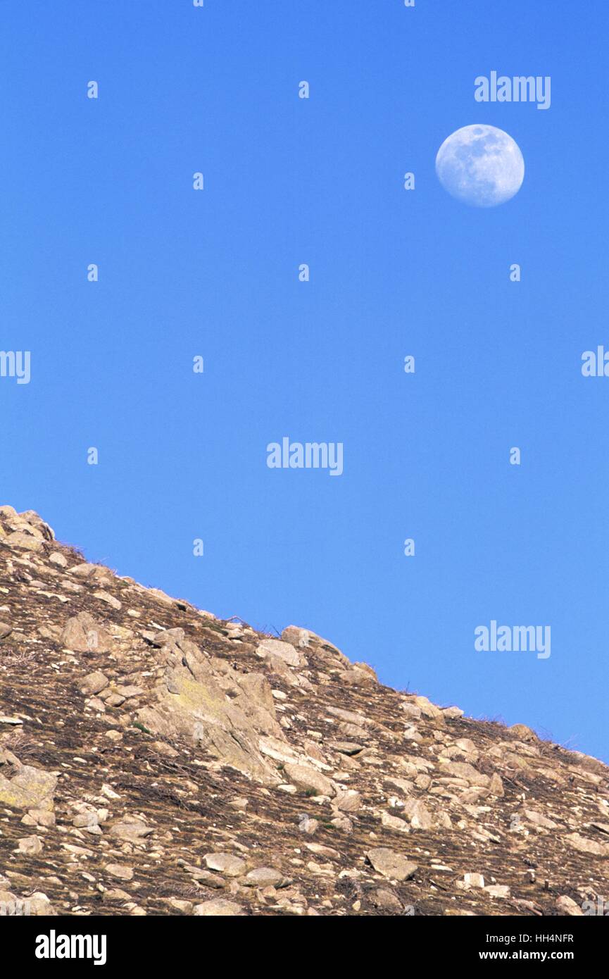 Rising Moon, Frankreich Stock Photo