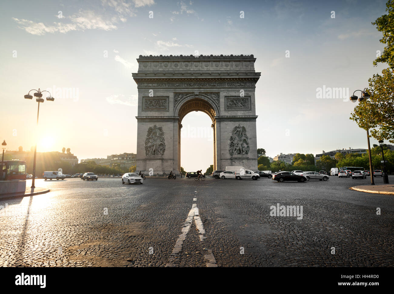 Arc de Triomphe and avenue de la Grande Armee in Paris, France Stock Photo