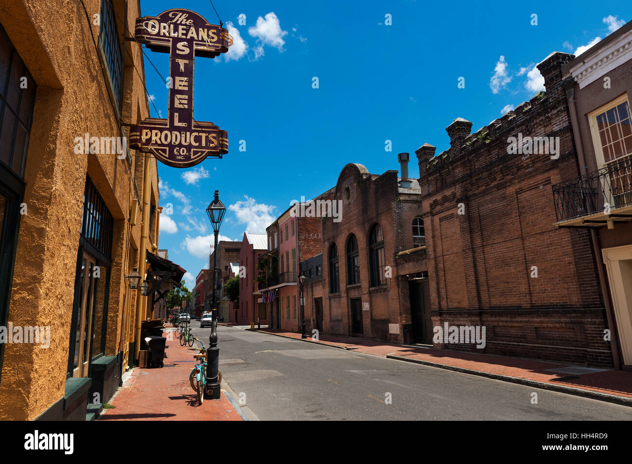 New Orleans, Louisiana, USA - June 17, 2014: View of a street in the French Quarter in the city of New Orleans, Louisiana. Stock Photo