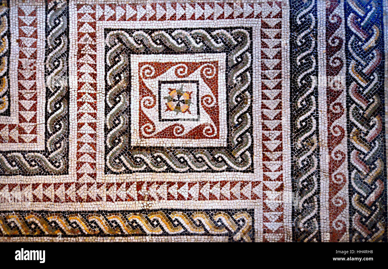London, England, UK. British Museum. Third century Roman imperial mosaic panel (Utica, Tunisia) Stock Photo