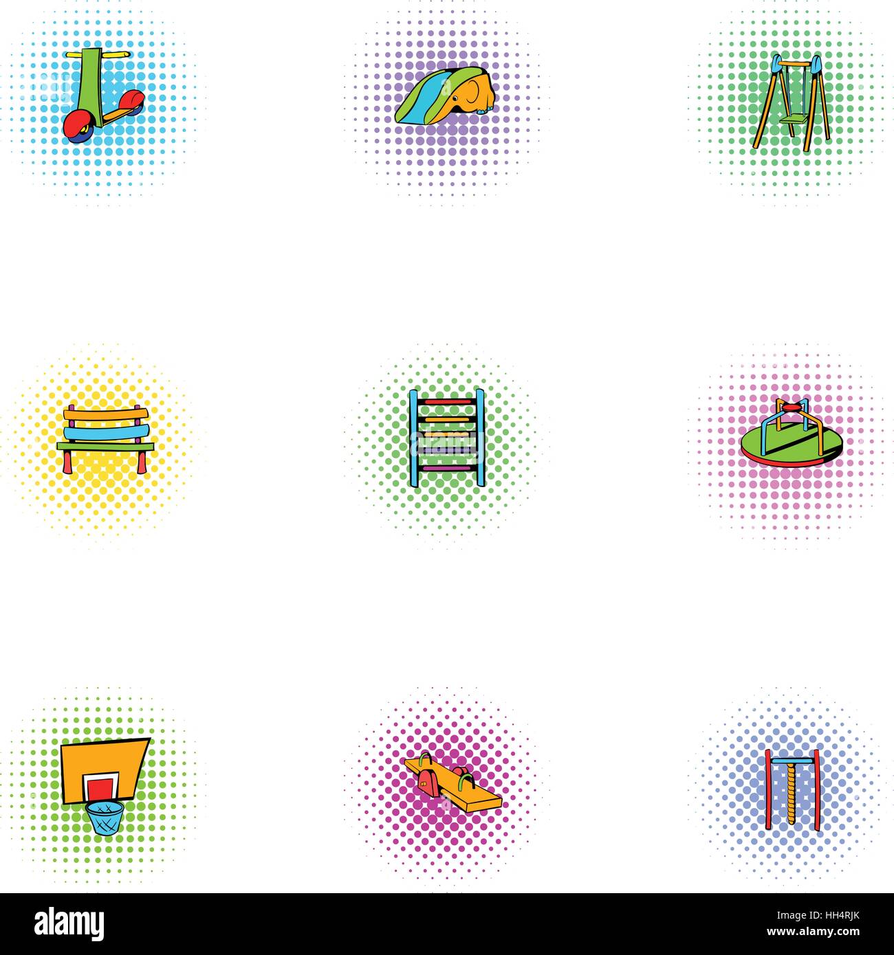 Children rides icons set, pop-art style Stock Vector Image & Art - Alamy