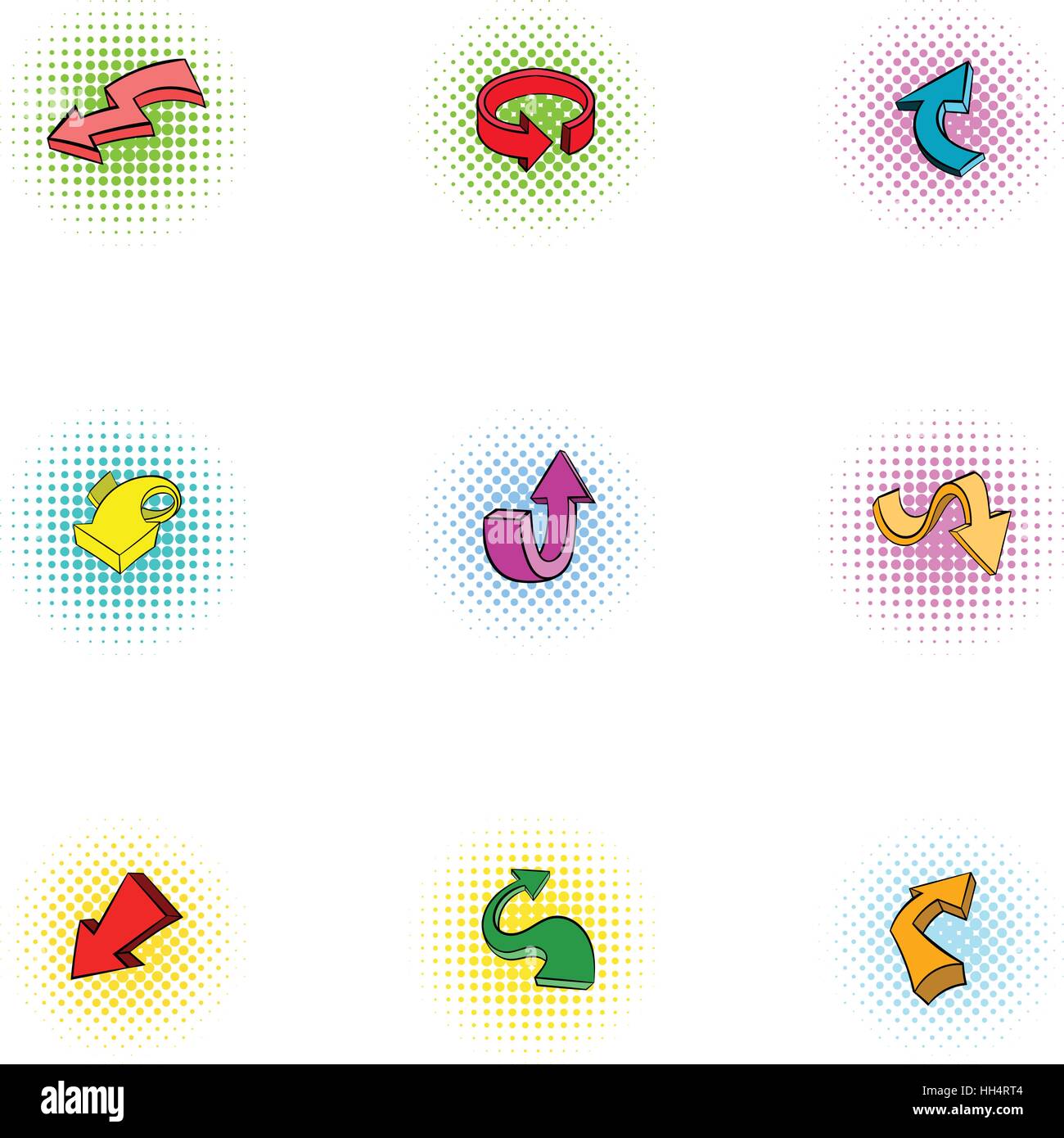 Cursor icons set pop hi-res stock photography and images - Alamy