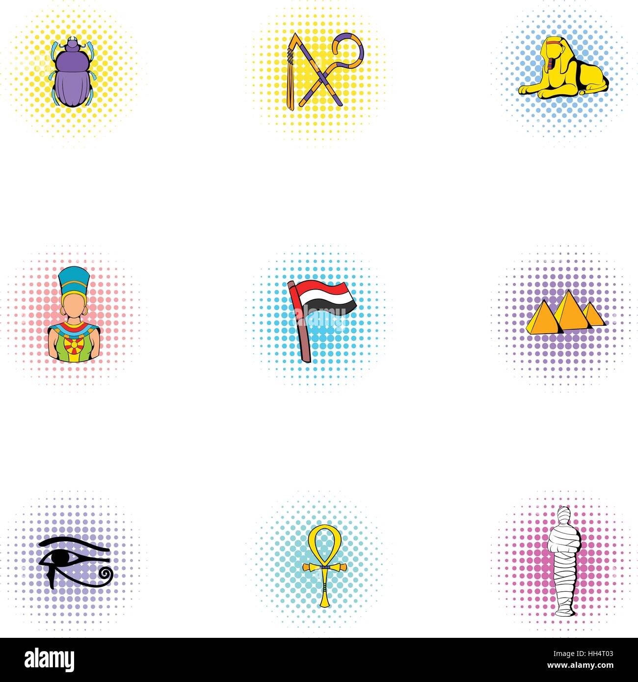 Tourism in Egypt icons set, pop-art style Stock Vector Image & Art - Alamy
