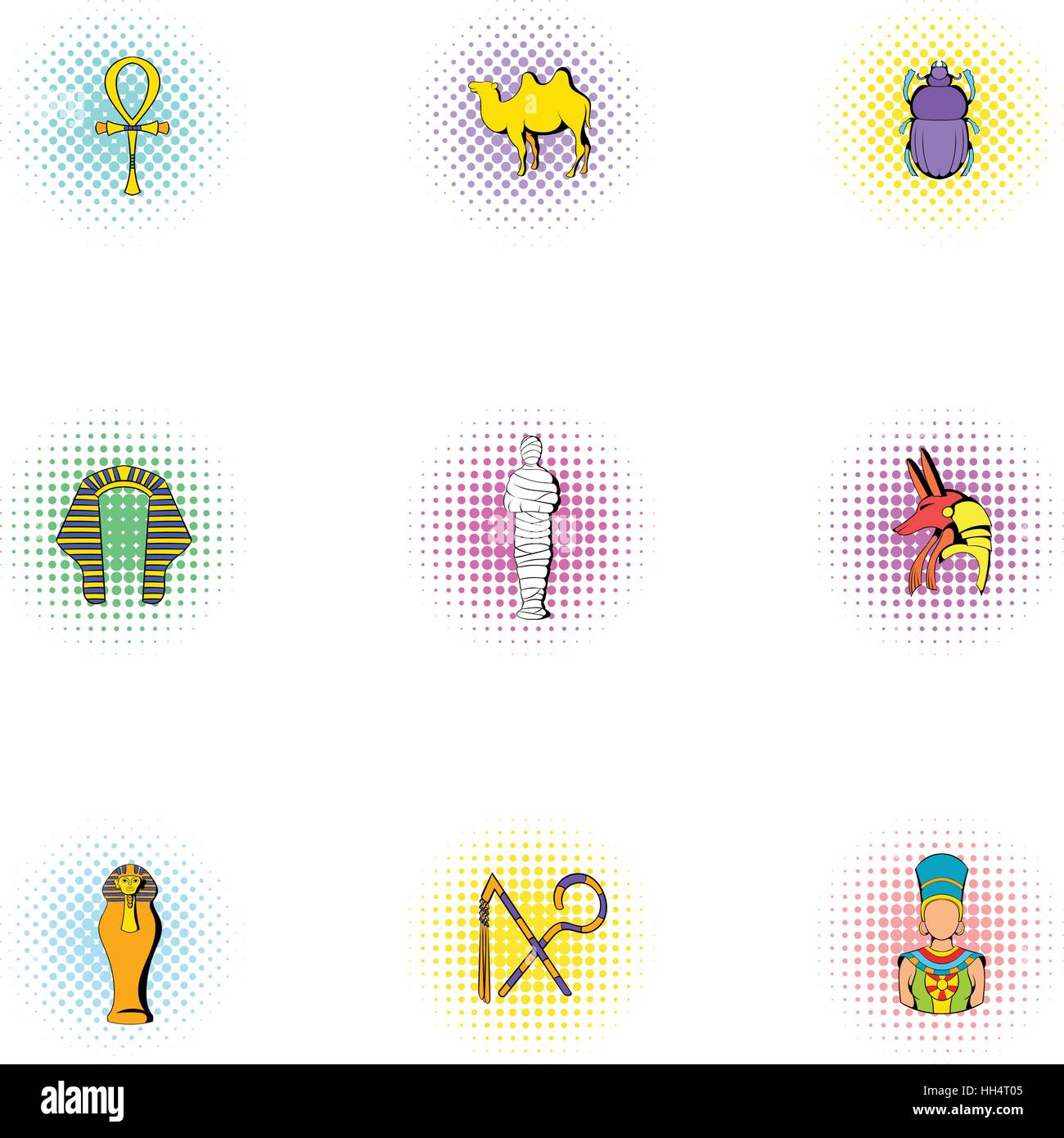 Country of Egypt icons set, pop-art style Stock Vector Image & Art - Alamy