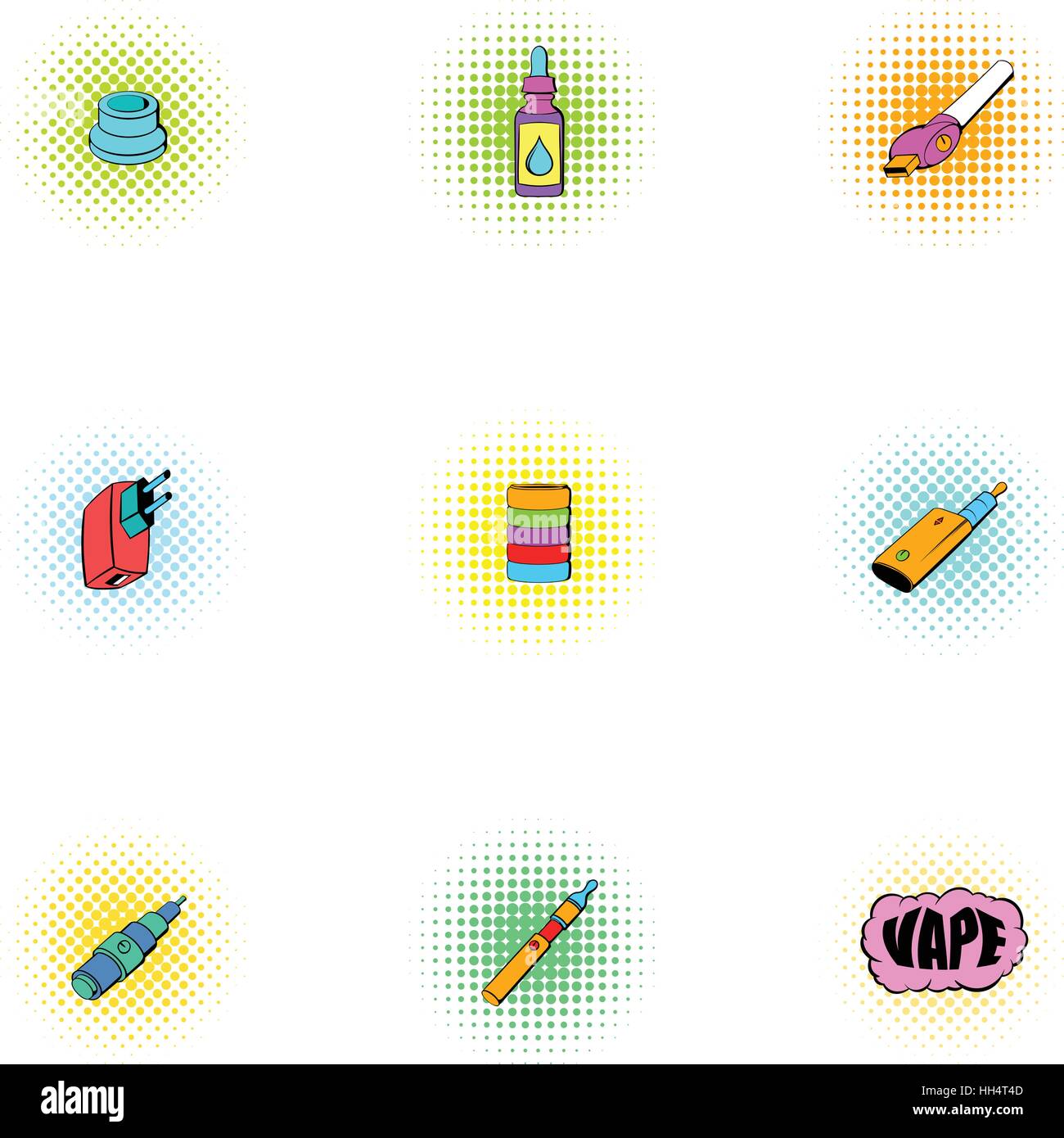 Smoking icons set, pop-art style Stock Vector Image & Art - Alamy