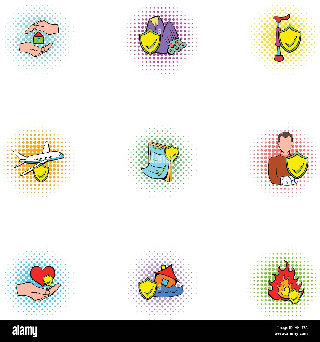 Accident icons set, pop-art style Stock Vector Image & Art - Alamy