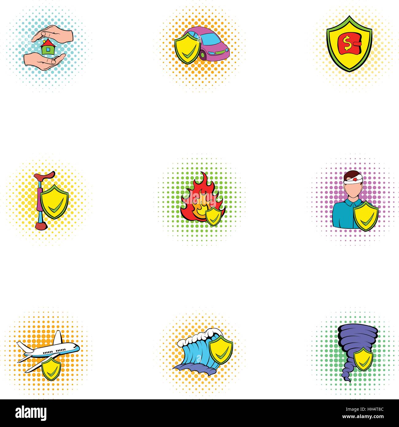 Crash icons set, pop-art style Stock Vector Image & Art - Alamy