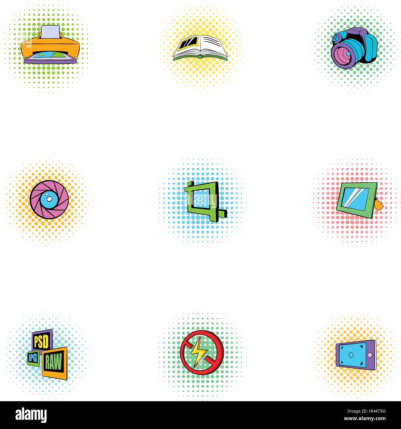 Photography icons set, pop-art style Stock Vector Image & Art - Alamy