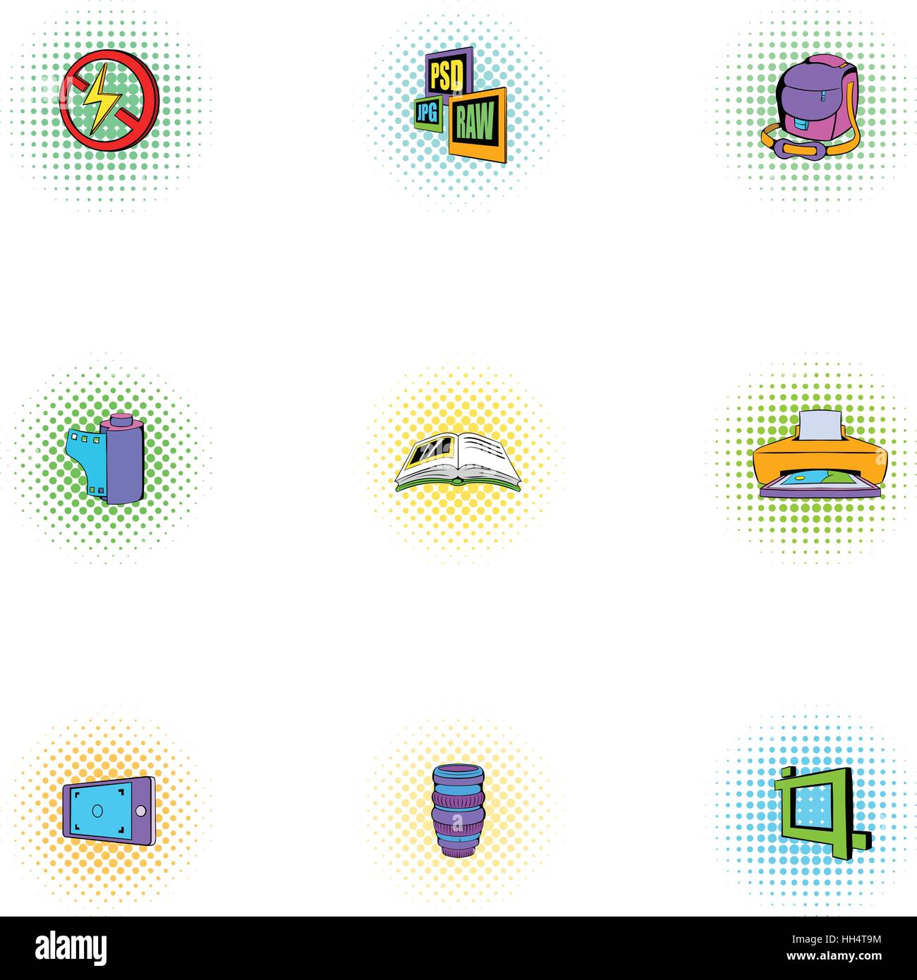 Photographing icons set, pop-art style Stock Vector Image & Art - Alamy