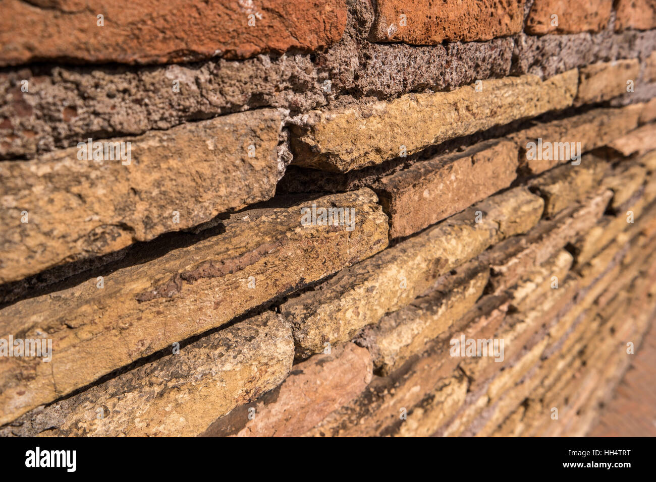 Ancient wall and sunlight. Stock Photo