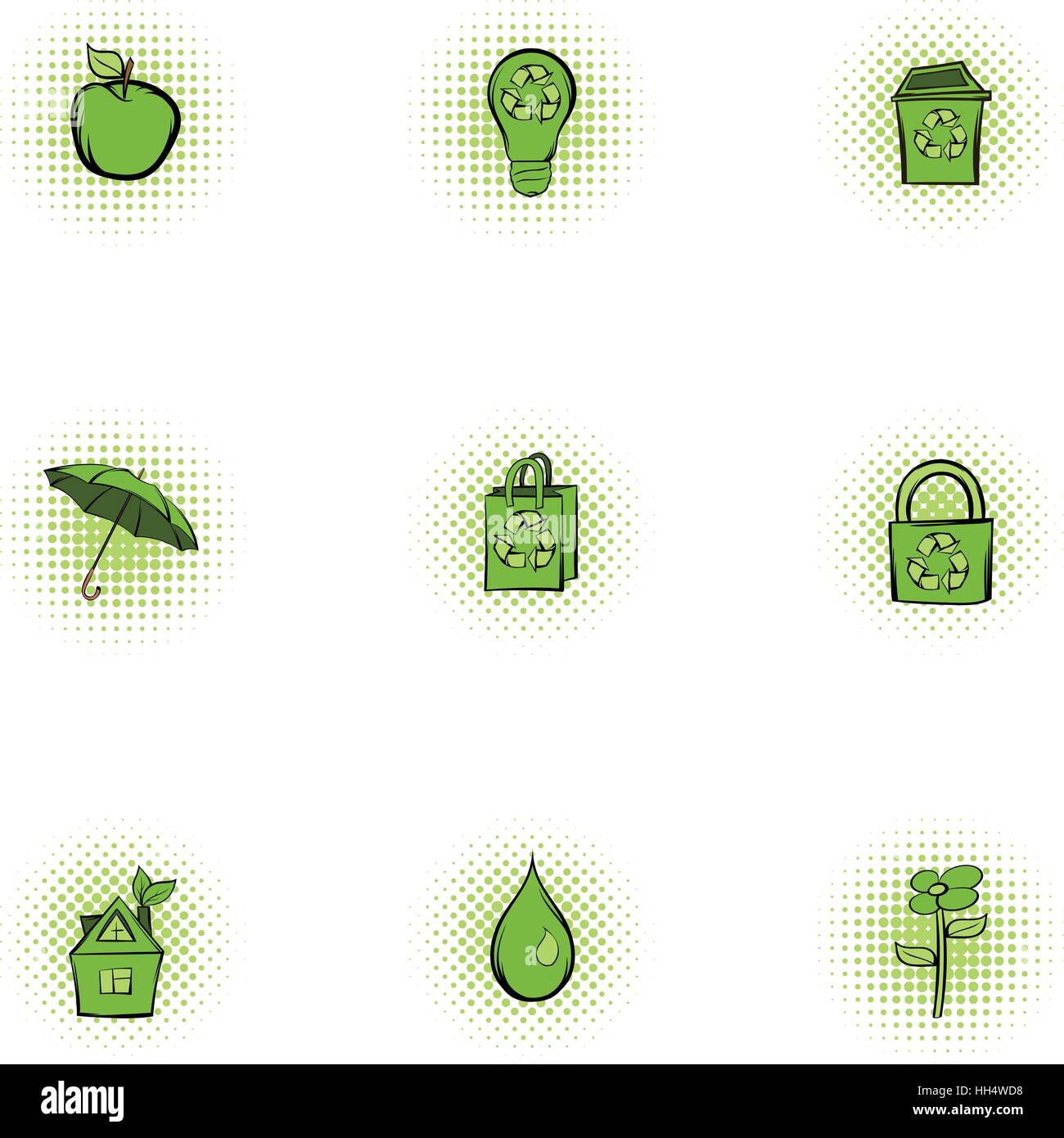 Purity of nature icons set, pop-art style Stock Vector Image & Art - Alamy
