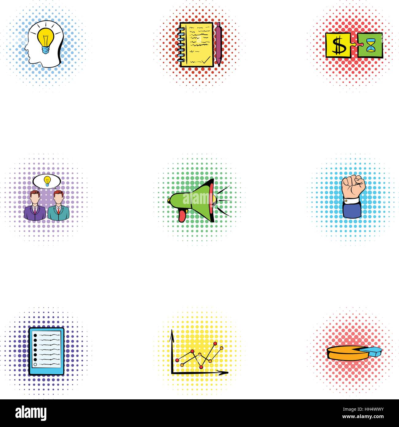Deal icons set, pop-art style Stock Vector Image & Art - Alamy