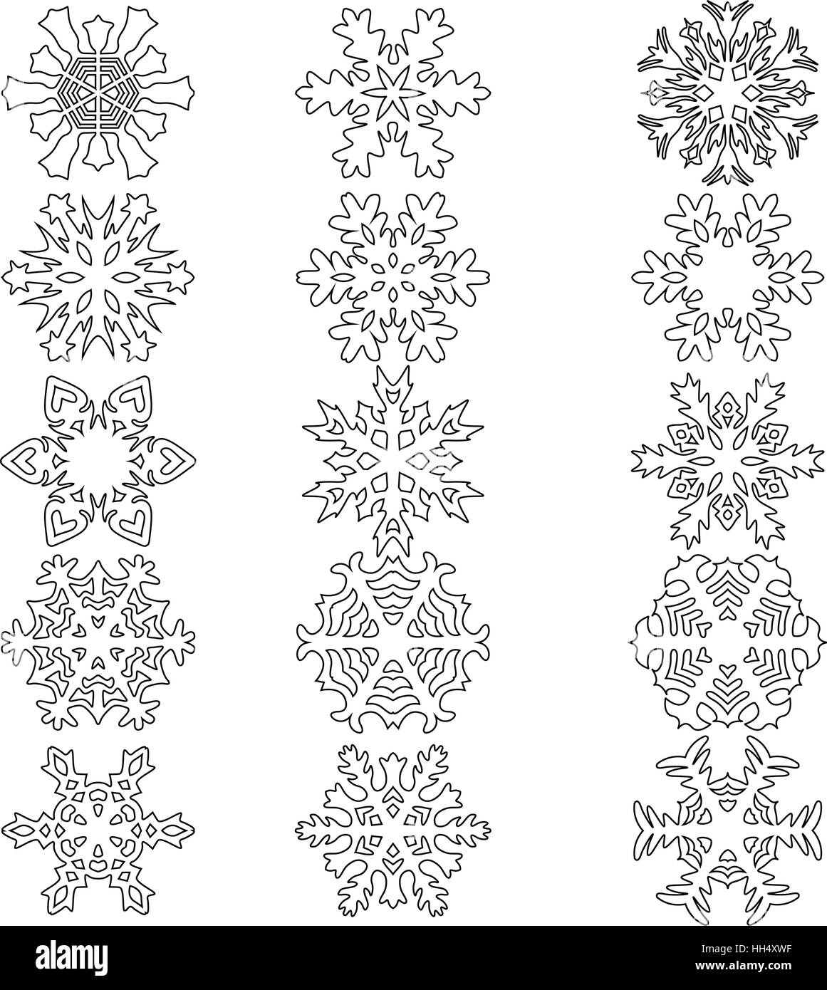Set snowflakes icons on white background, vector illustration Stock ...