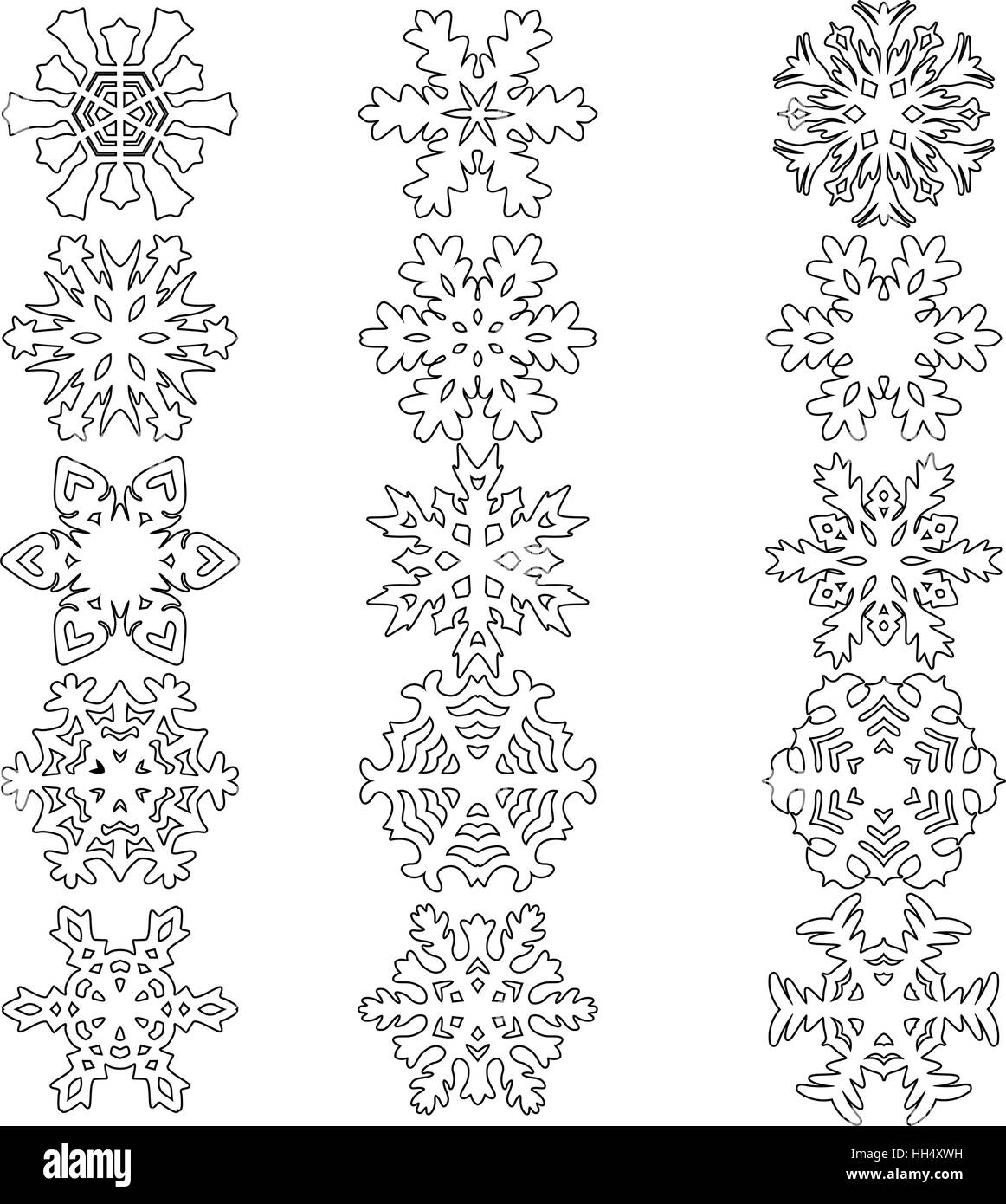 Set snowflakes icons on white background, vector illustration Stock ...