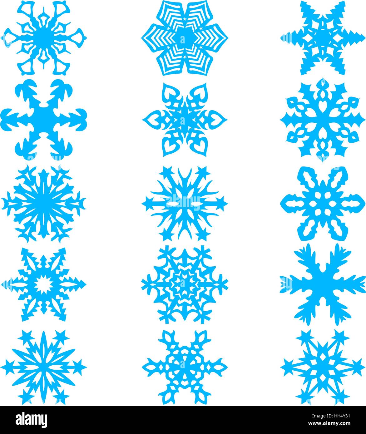 Set snowflakes icons on white background, vector illustration Stock ...