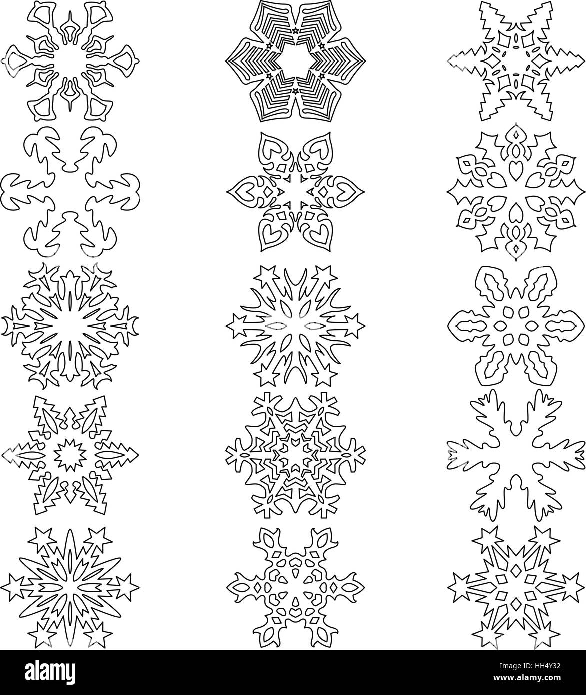 Set snowflakes icons on white background, vector illustration Stock ...