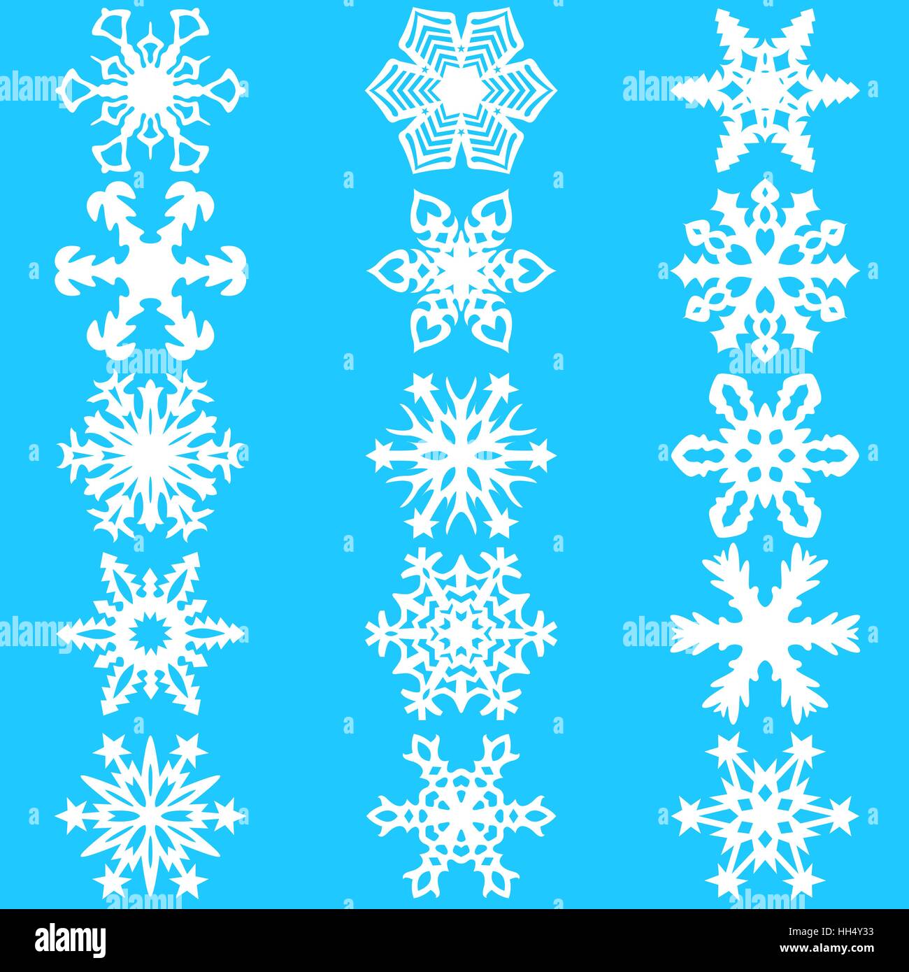 Set snowflakes icons on white background, vector illustration Stock ...