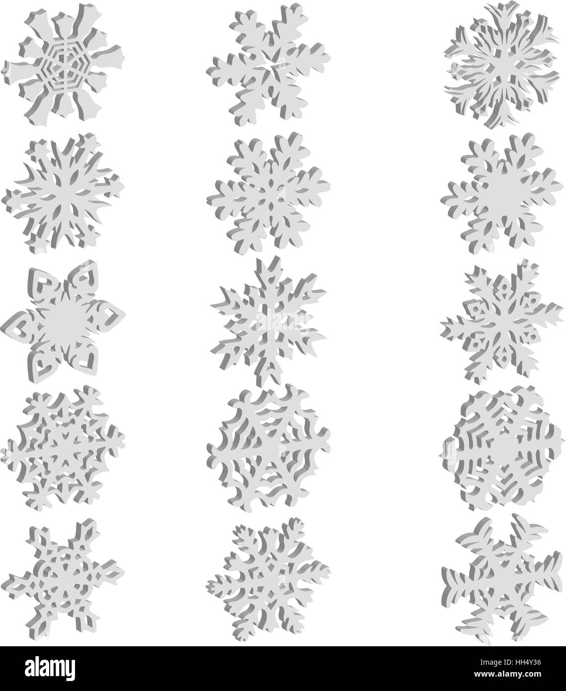 Set snowflakes icons on white background, vector illustration Stock ...