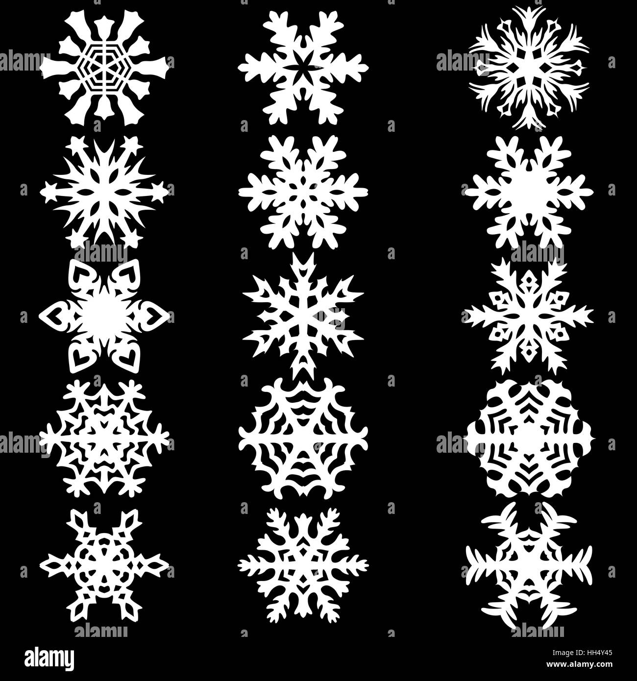 Set snowflakes icons on white background, vector illustration Stock ...