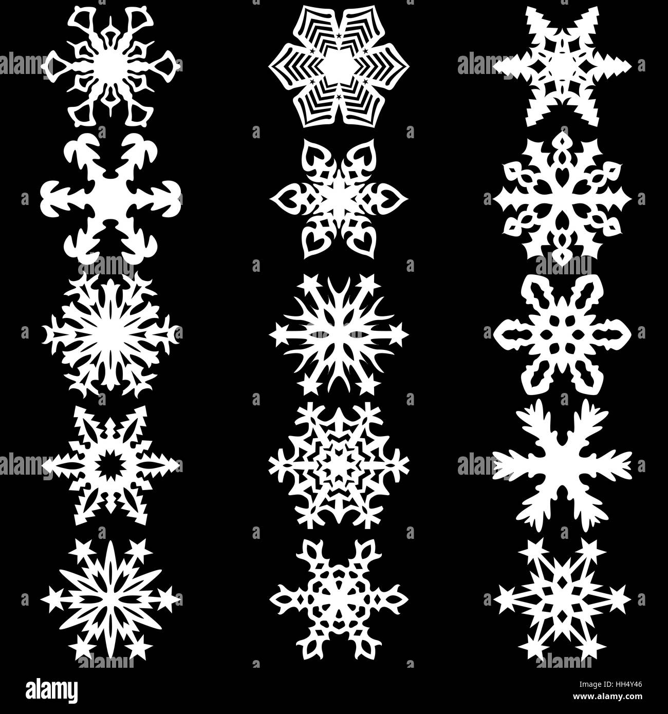 Set snowflakes icons on white background, vector illustration Stock ...