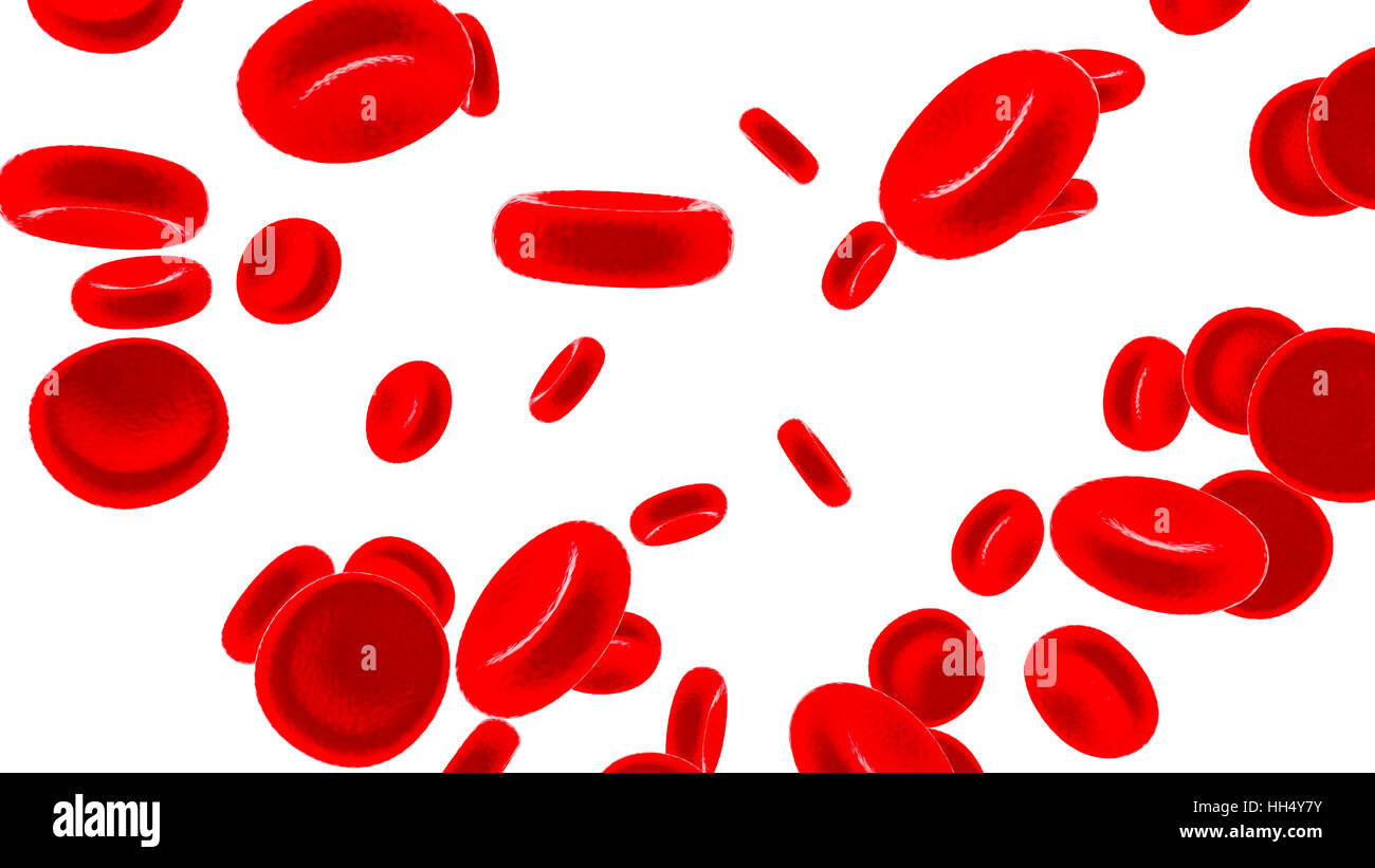 Red blood cells 3D render Stock Photo