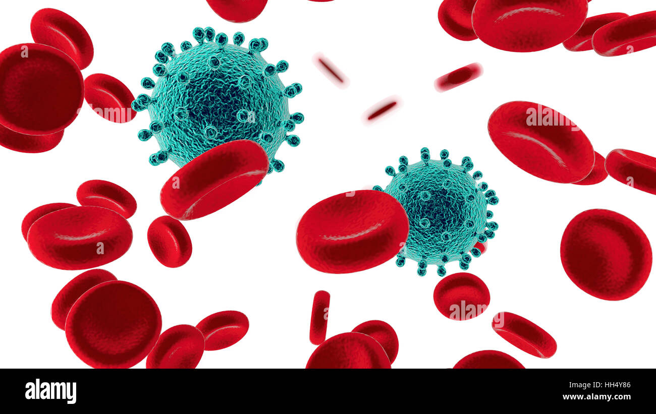 Virus blood 3D render Stock Photo - Alamy