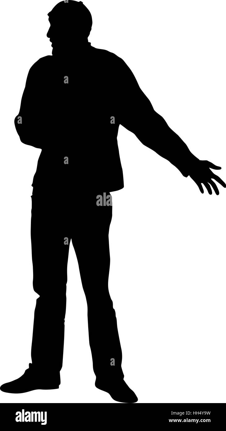 Black silhouettes man on white background. Vector illustration Stock ...
