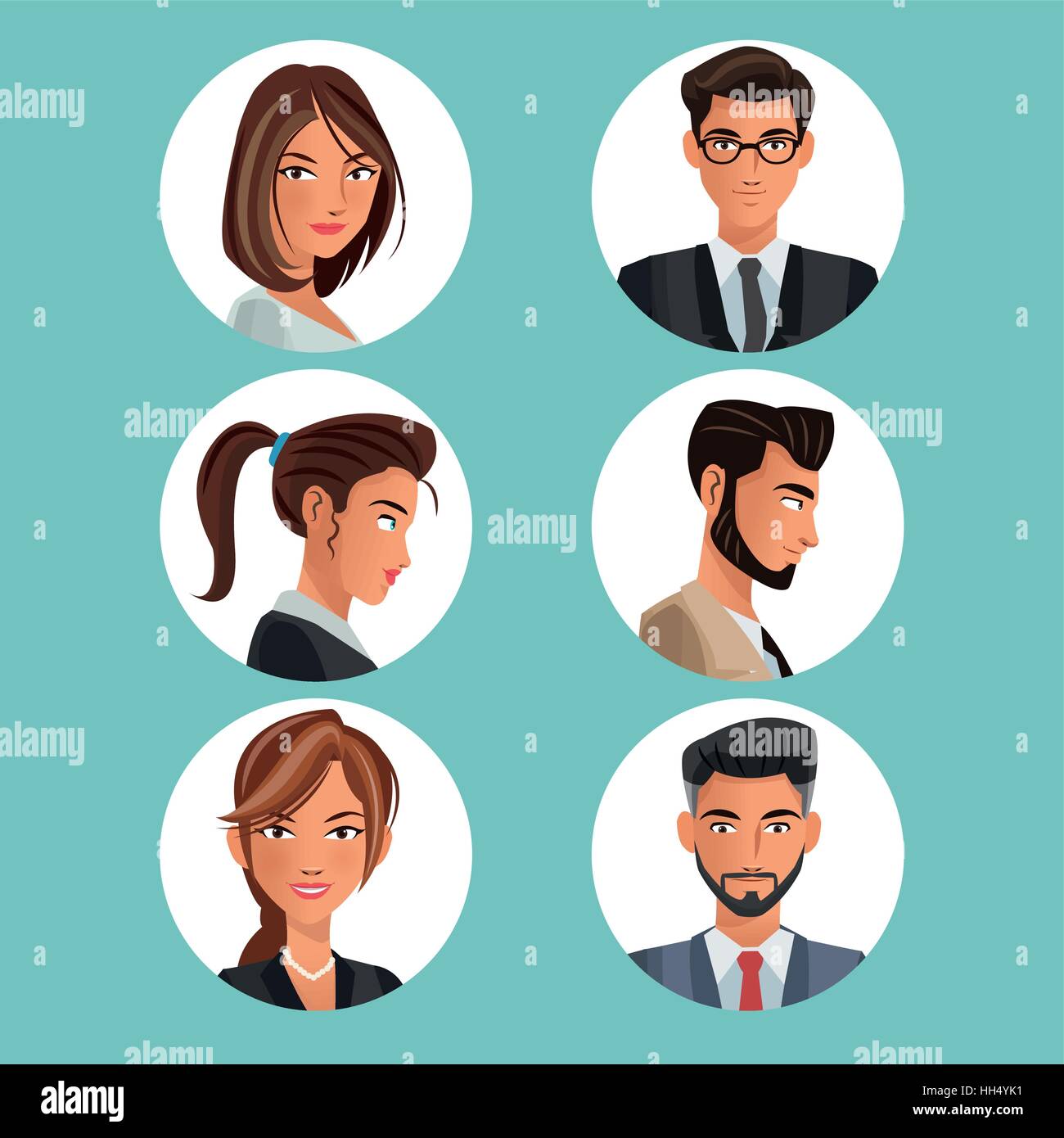collection portraits men women workers office Stock Vector Image & Art ...