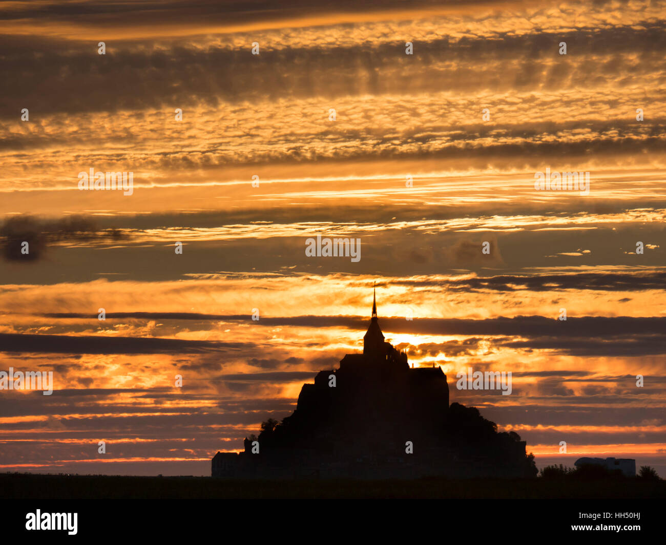 Europe, France, Normandy, Mont Saint Michel sunset Stock Photo