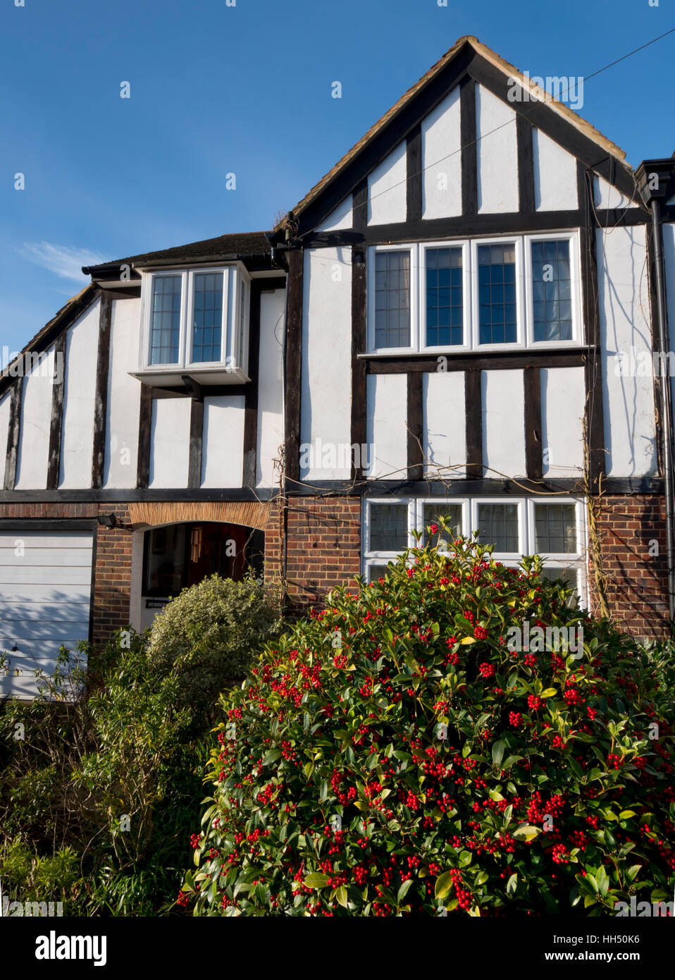 UK, England, Surrey, house half timbered daytime Stock Photo