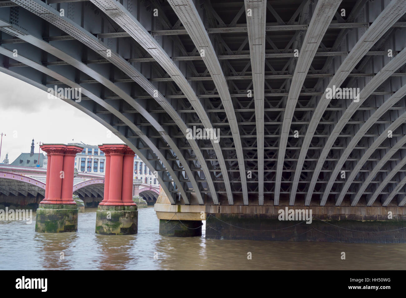 europe, UK, England, London, Blackfriars rail bridge Stock Photo