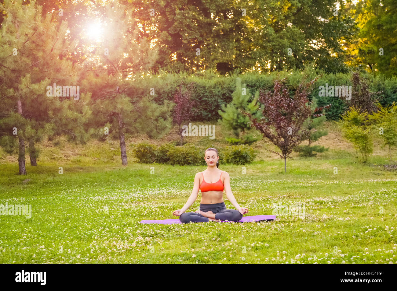 Beautiful asian woman practicing yoga hi-res stock photography and ...