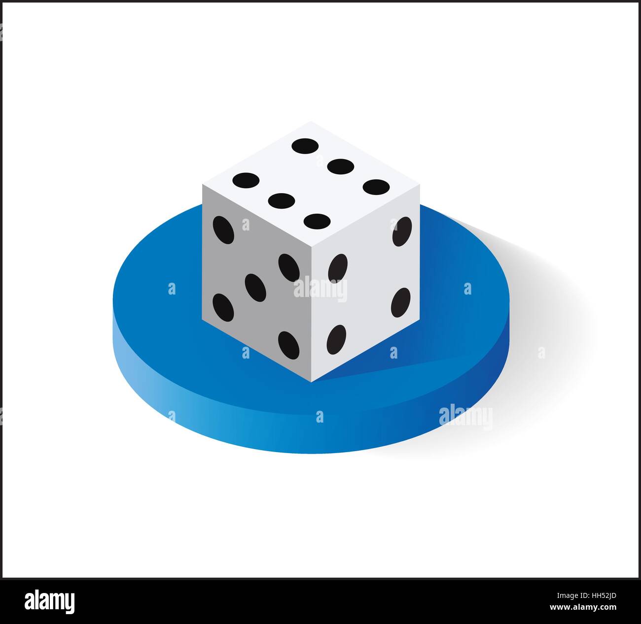 Dice, Isometric icon. Isolated on white background. Vector illustration. Stock Vector