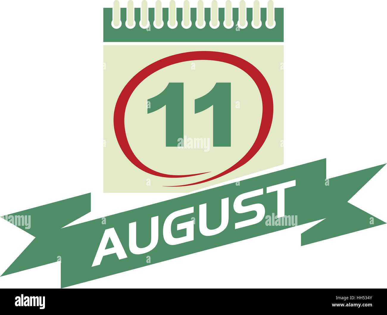 11 August Calendar with Ribbon Stock Vector Image & Art - Alamy